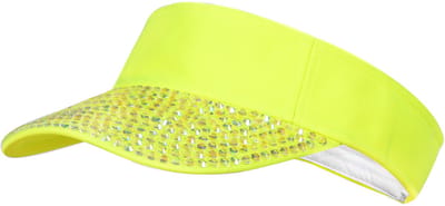 Zonneklep met steentjes Neon Geel