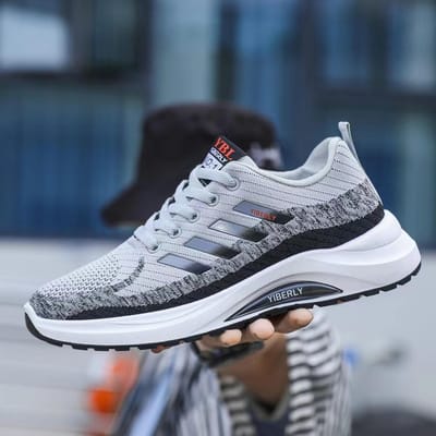 Herenschoenen Lente Nieuwe Sportieve Casual Schoenen Wandelschoenen Modieuze Stijlvolle Outfit Hardloopschoenen Rijschoenen 44 gray