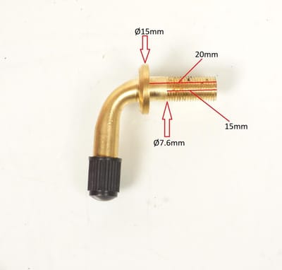 Valve à visser coudée 90° type PVR30 RSM pour jante tubeless moto scooter auto