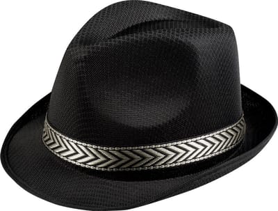 Boland Verkleed hoedje Funky gleufhoed met band - zwart - volwassenen - Carnaval/Pimp/Gangster/Fun