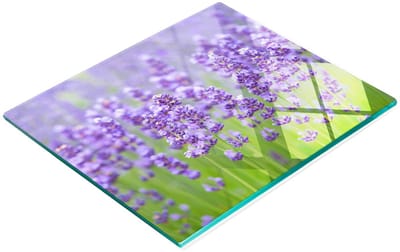 Multifunctionele decoratieve snijplank voor de keuken, gehard glas, lavendelkleur, 60x52 cm