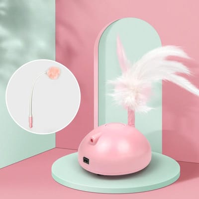 Kattenspeelgoed Intelligente Sensor Mechanische Muis Hengel Veer Kat Plagerstok Automatische Kat Plagerbal Nieuwe Huisdierbenodigdheden voor Katten 9*9*16cm white