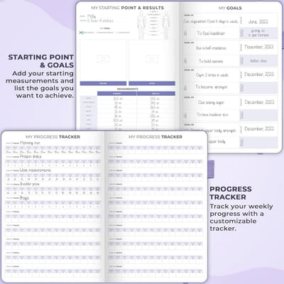 Fitness en Voedingsdagboek A5 - Weekplanner voor Workout en Dieet Tracker - Ongedateerd