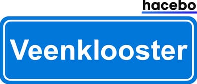 Hacebo - Plaatsnaam Sticker - 29x10 CM - Veenklooster sticker - Verkeersborden sticker - grappige cadeaus - Veenklooster