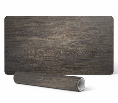 Beschermende bureauonderlegger voor toetsenbord en muis met houten textuur, 90x45 cm
