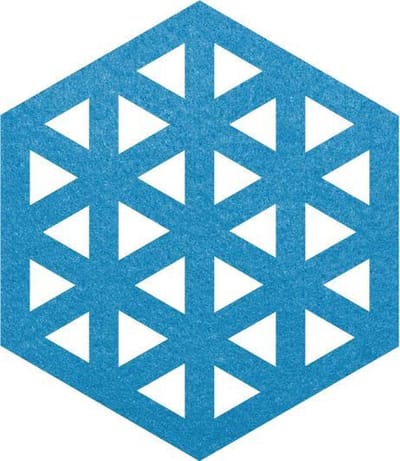 Design Hexagon vilt onderzetters - Lichtblauw - 6 stuks - ø 10 cm - Tafeldecoratie - Abstract - Glas onderzetter - Cadeau - Woondecoratie - Tafelbescherming - Onderzetters voor glazen - Keukenbenodigdheden - Woonaccessoires - Tafelaccessoires