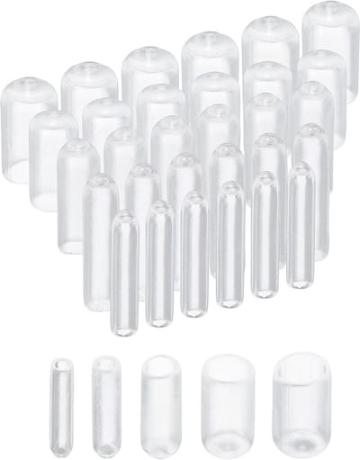 50 Stuks Ronde Rubberen Doppen Assortiment (1/8 inch tot 3/8 inch) - Transparante Vinyl Afdekkingen voor Meubel Bescherming
