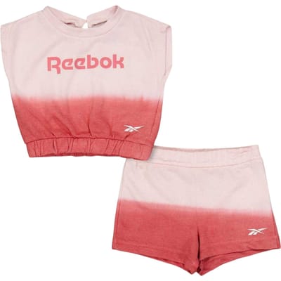 Reebok Set kleuter mouwloos shirt en korte broek (Zonovergoten koraal)