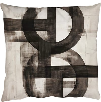 Sierkussens - Kussentjes Woonkamer - 50x50 cm - Cirkels - Balken - Zwart - Abstract