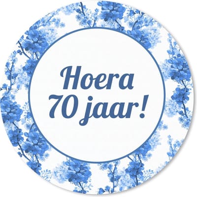 Muismat rond 20x20 cm - Mousepad Jubileum - Versiering - Blauw - Wit - Ronde muismatten