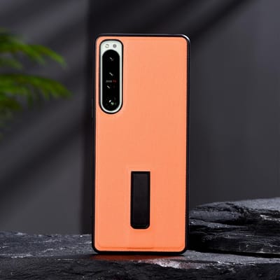 Metalen standaardhoesje voor Sony Xperia 1 5 10 III 5 II 10 IV Effen PU-leer Schokbestendige hoes voor Xperia 1 IV 5 IV XQ-CT54 For Xperia 5 IV