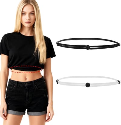 Dailygoods - Tyqour 2 stks Verstelbare Shirt Tuck Band Vrouwen Trui Tuck Band Vrouwen Tucky Riem voor Tucking Cropping Crop Bands om de stijl van je tops te veranderen, L