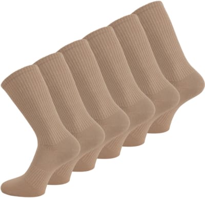 6 paar Katoenen damessokken - Naadloze sokken - Cappuccino - Maat 35-38