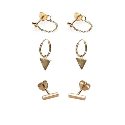 Karma Symbols bundelset Tube Traingle en Chain goud