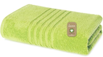 Lavea® 1 Saunahanddoek 80x200 cm van 100% biologisch katoenen badstof, zacht en absorberend, voor thuis, hotel en spa – ook ideaal als douchehanddoek – Appelgroen