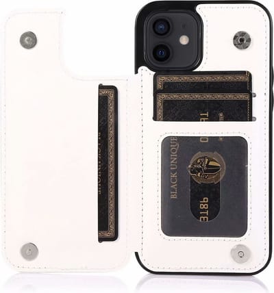 Hoesje geschikt voor iPhone 13 - Backcover - Pasjeshouder - Portemonnee - Kunstleer - wit