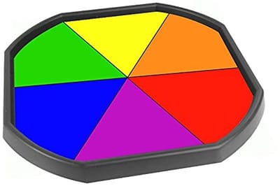 Dailygoods- Tuff Tray Insert - Regenboog Wielmat - Speelmat - Fijne Motoriek - Duurzaam Vinyl - 60cm x 60cm