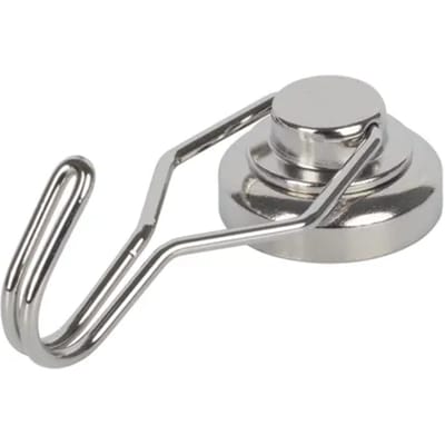 Fix-o-moll Magneet Met Haak - Draaibare Haak - Staal - Diameter 25mm - 2 Stuks
