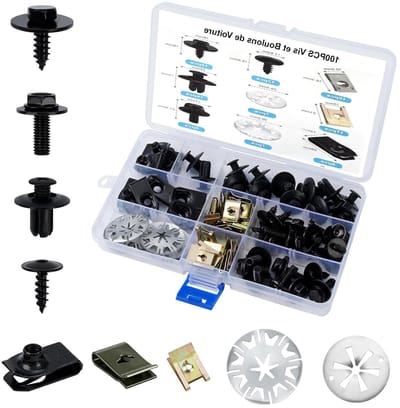 Carrosserie Klemmen Set - Bevestigingsclips Bouten - Auto Reparatie - Universele Compatibiliteit - 100 Delige Set - Zwart