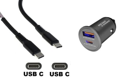 45W auto snellader met 2 poorten + 1,2m sterke USB C naar C kabel. Universele PD PPS lader. Autolader adapter past op Google Pixel 7, 7 Pro, 8, 8a, 8 Pro, 9, 9 Pro, 9 Pro XL, 9 Fold, 10, 10a, 10 Pro, 10 Pro Fold, 10 Pro XL, 10 Fold, C, XL
