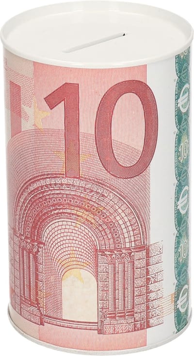 10 eurobiljet spaarpot - 8 x 13 cm - spaarpotten voor kinderen