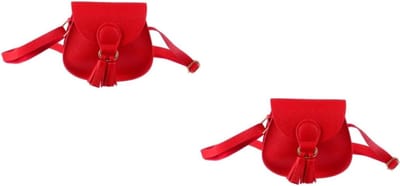 Kinder Tas - Hartvormige Tas - Kleine Uitjes - Met Tassel - 13 x 11 x 10 cm - Rood