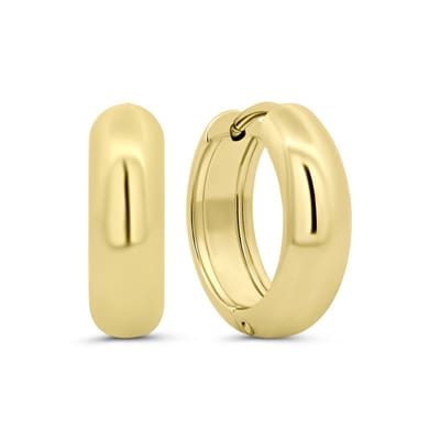 CO88 Collection 8CE-70652 Dames Oorringen Hoop 17 mm - Goudkleurig RVS (Stainless Steel) - Cadeau voor Haar