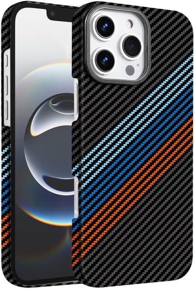 Hoesje Geschikt voor iPhone 16 Pro Hoesje riemen - Carbon Hoesje Geschikt voor MagSafe iPhone 16 Pro - Shockproof Back Cover