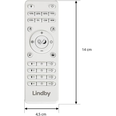 Lindby afstandsbediening Lumaro, wit, lengte 14 cm