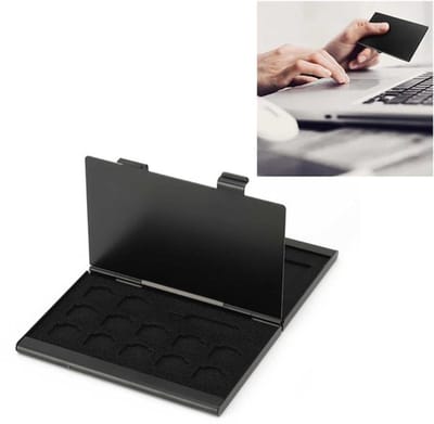 Opbergdoos Lichtgewicht - SIM-kaartdoos - Aluminium - Schokbestendig - Antimagnetisch - 21 Kaartslots - 9,3x6x1,1 cm - Simkaartdoos