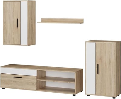 Wandmeubel Set - Woonkamer Wandkast - Opbergen Entertainment - 4-delige Set - 171 x 78 x 8 cm - Sonoma