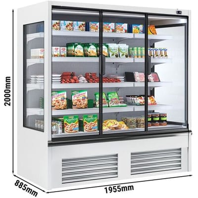 GGM Gastro Wandkühlregal - 1955mm - 677 Liter - mit 3 doppelt verglasten Flügeltüren & 2 Ablagen Wit