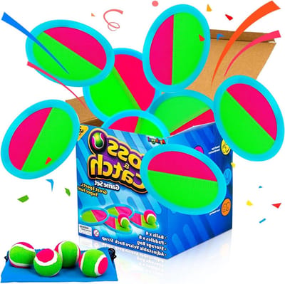 Gooi en Vang Spel - Buitenspeelgoed Set - Actief Buitenspelen - Waterdichte Materialen - 8 Paddles 4 Ballen