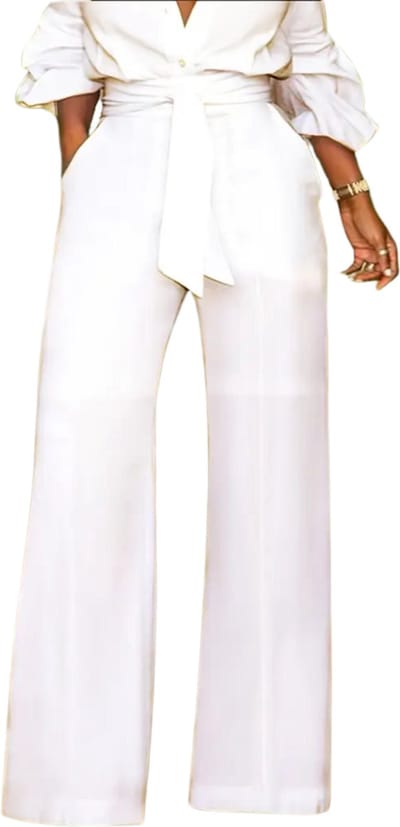 Livano Linnen Broek Dames - Zomerbroek - Volwassenen - Lange Broek - Pantalon - Strandbroek - Zomer - Ibiza Stijl - Wit - Maat S