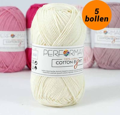 Cotton eight haakkatoen ivoor/creme (1030) - 5 bollen van 1 kleur