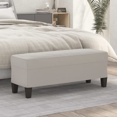 vidaXL - Bankje - 100x35x41 - cm - microvezelstof - stof - lichtgrijs