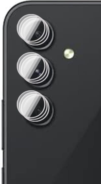 Camera Lens Screenprotector geschikt voor Samsung Galaxy A14 - 3x Glas Camera Screen Protector