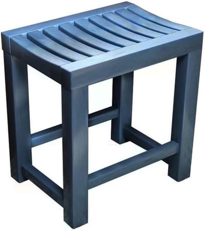Houten Tuinbank - Parkbank Buiten - Ontspannen Zitten - Weerbestendig Massief Hout - 44x33x46cm - Nevelblauw