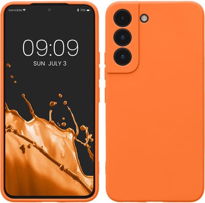 kwmobile telefoonhoesje geschikt voor Samsung Galaxy S22 - Hoesje voor smartphone - Precisie camera uitsnede - In fruitig oranje