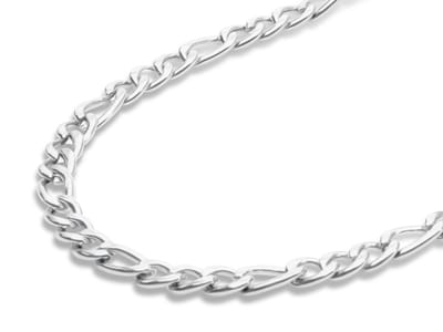 Figaro Ketting Zilver Kleurig - 4mm / 60cm - Staal - Heren Dames Stalen Kettingen - Papa Cadeau Voor Mannen - Vaderdag