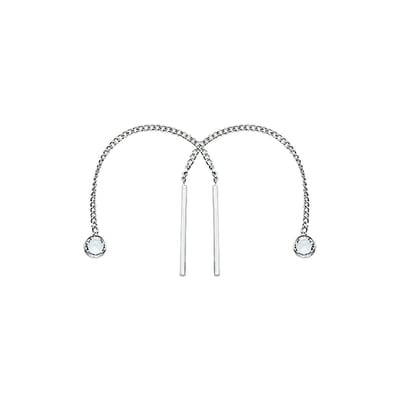 Glams doortrekoorbellen zirkonia - 4 mm - Zilver