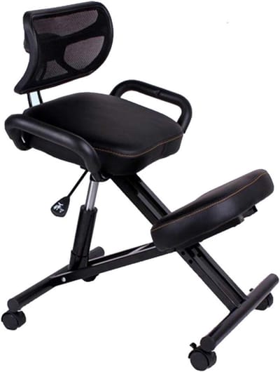 Ergonomische Kniekruk - Werkstoel Rugsteun - Comfortabel Werken - Drie Soorten Schuim - Verstelbare Hoogte - Zwart