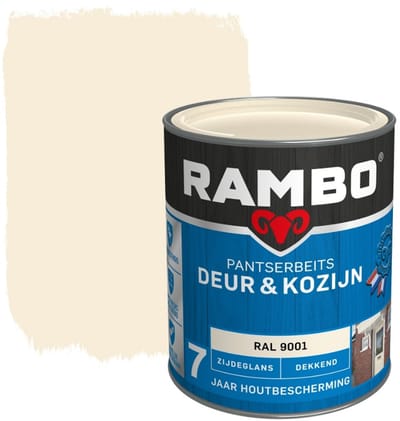 Rambo Pantserbeits Deur & Kozijn Dekkend - 0.75L - RAL 9001 | Crèmewit