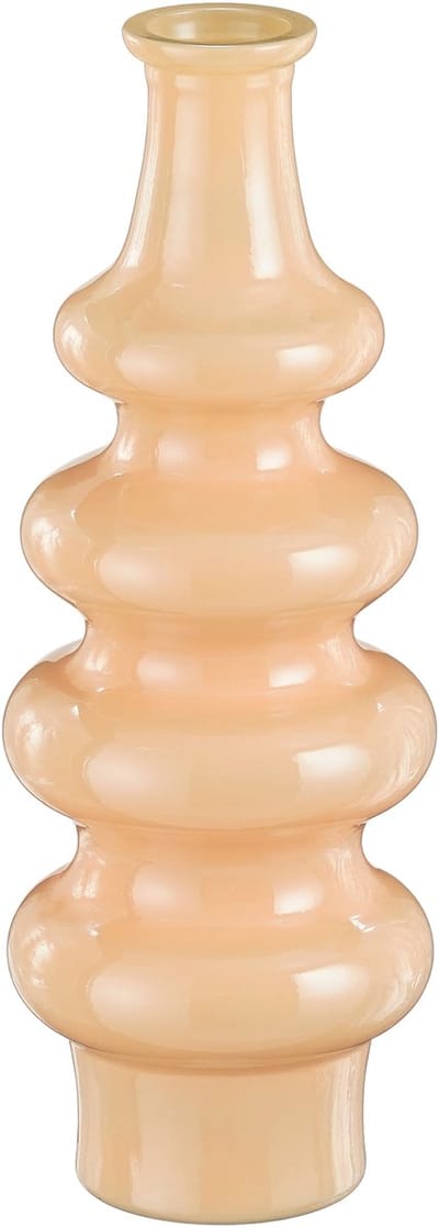 Mica Decorations Bloemenvaas Sira - glas - beige - D14,5 x H40 cm - vaas - sierlijk model