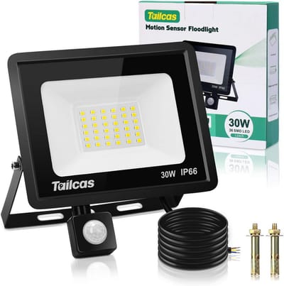 Krachtige 30W LED Buitenlamp met Bewegingsmelder - 2700 Lumen, Koudwit Licht (IP66)