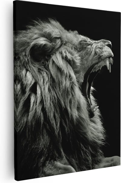 Artaza Canvas Schilderij Leeuwenkop - 40x50 cm - Muurdecoratie Dierenkop - Wanddecoratie Woonkamer - Kamer Accessoires