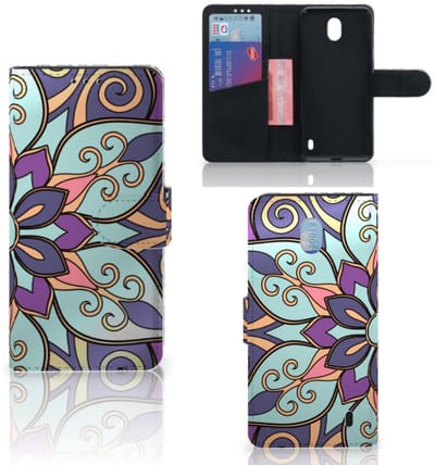 Nokia 1 Plus Hoesje Purple Flower