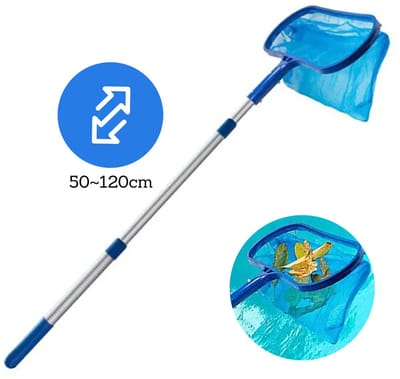 DIVERZA Telescoop Schepnet – 18x41cm – Uitschuifbare Telescoopsteel 50–120 cm – Fijnmazig Visnet – Zwembad Schepnet – Vijver Schepnet – Lichtgewicht & Duurzaam