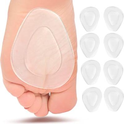 4 paar - Metatarsale kussentjes voor dames - zacht en comfortabel - voorvoetkussentje - drukverlagend kussentje - 6,7*8,5 cm - voor mannen en vrouwen ter verlichting van voetpijn - transparant