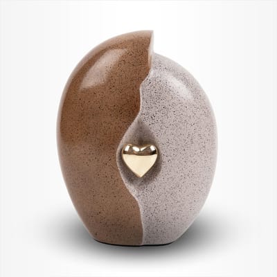 Moderne Urn Liefdevolle Verbinding Groot 3 liter Bruin Beige - Urn voor Menselijke As - Crematie Urn voor As Volwassenen - Dieren Urn voor As Crematie - Urn Hond - Urn Kat